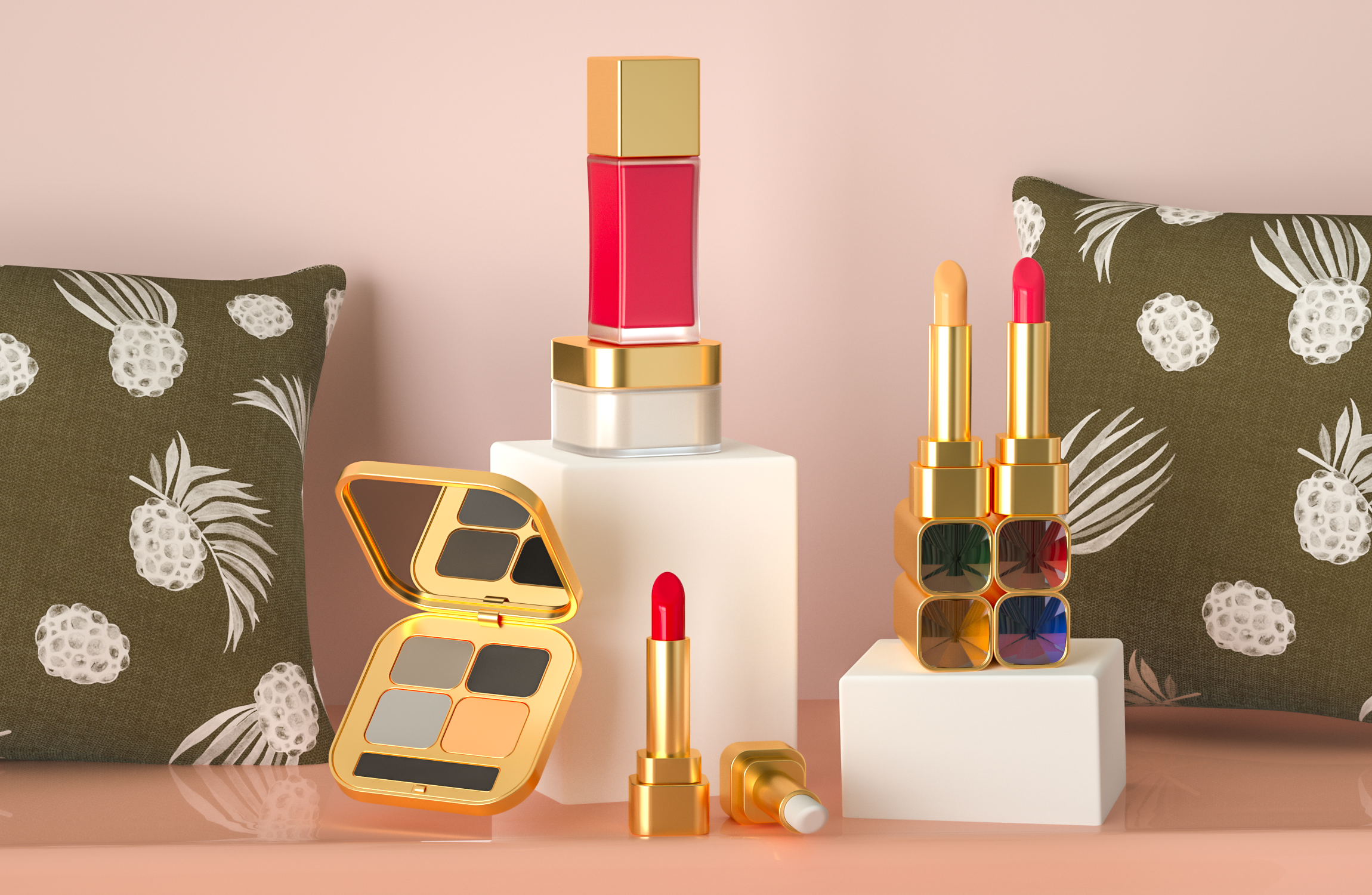 C4D与OC渲染器下的化妆品场景建模 探索janng_一个酱的原创三维艺术